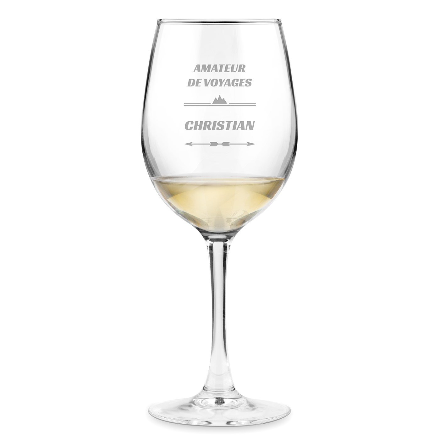 Taza de vino personalizada Murrano para entusiastas de los viajes