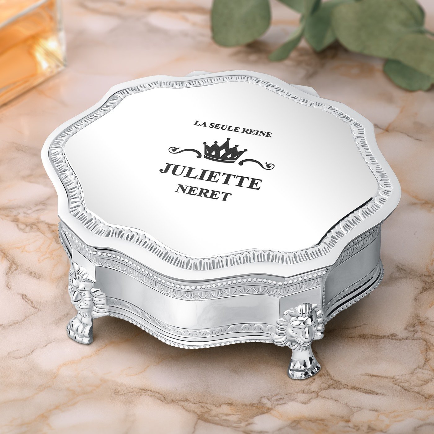 Caja de joyas de plata personalizada Murrano