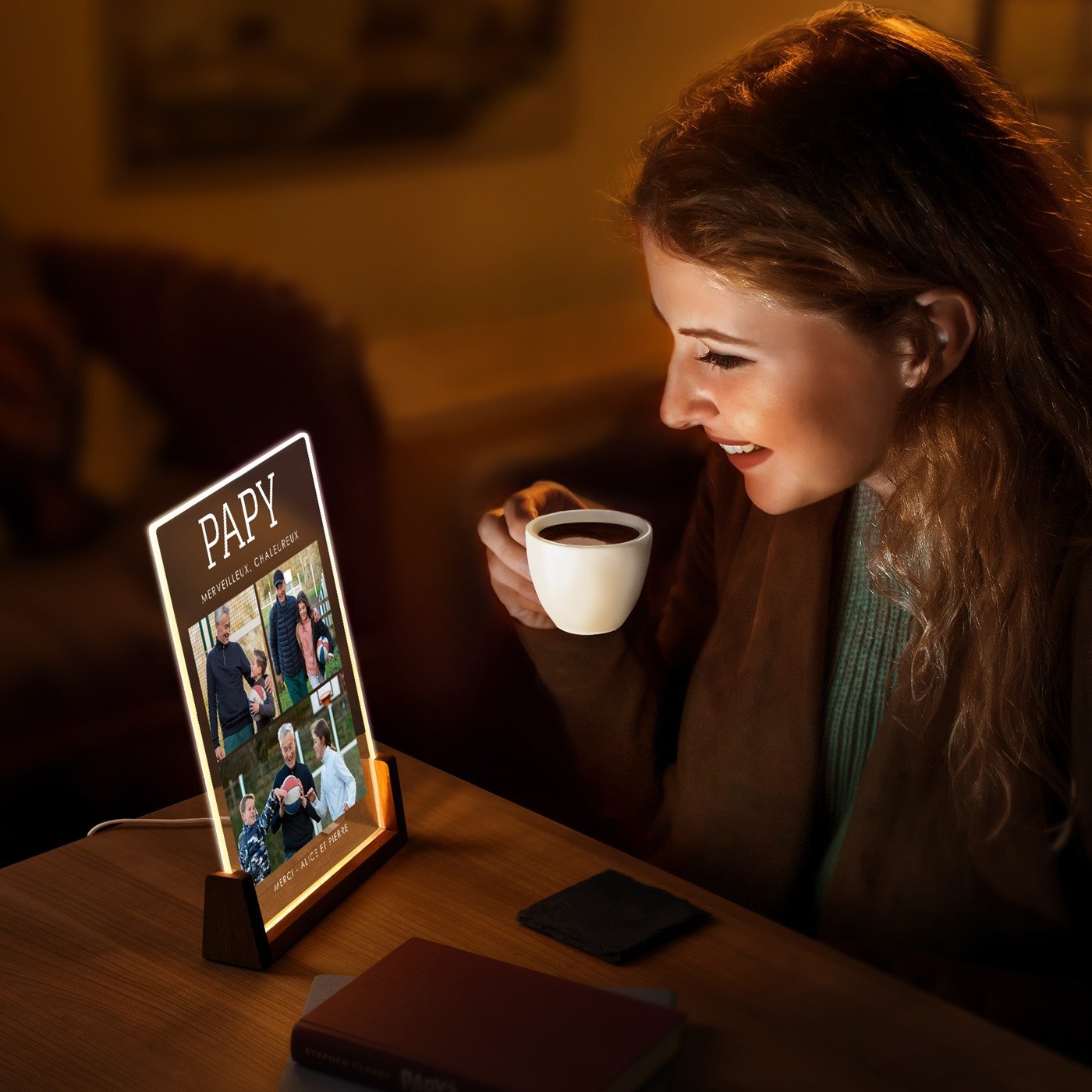 Murrano Customized XL LED Lamp with Photo for Grandpa
