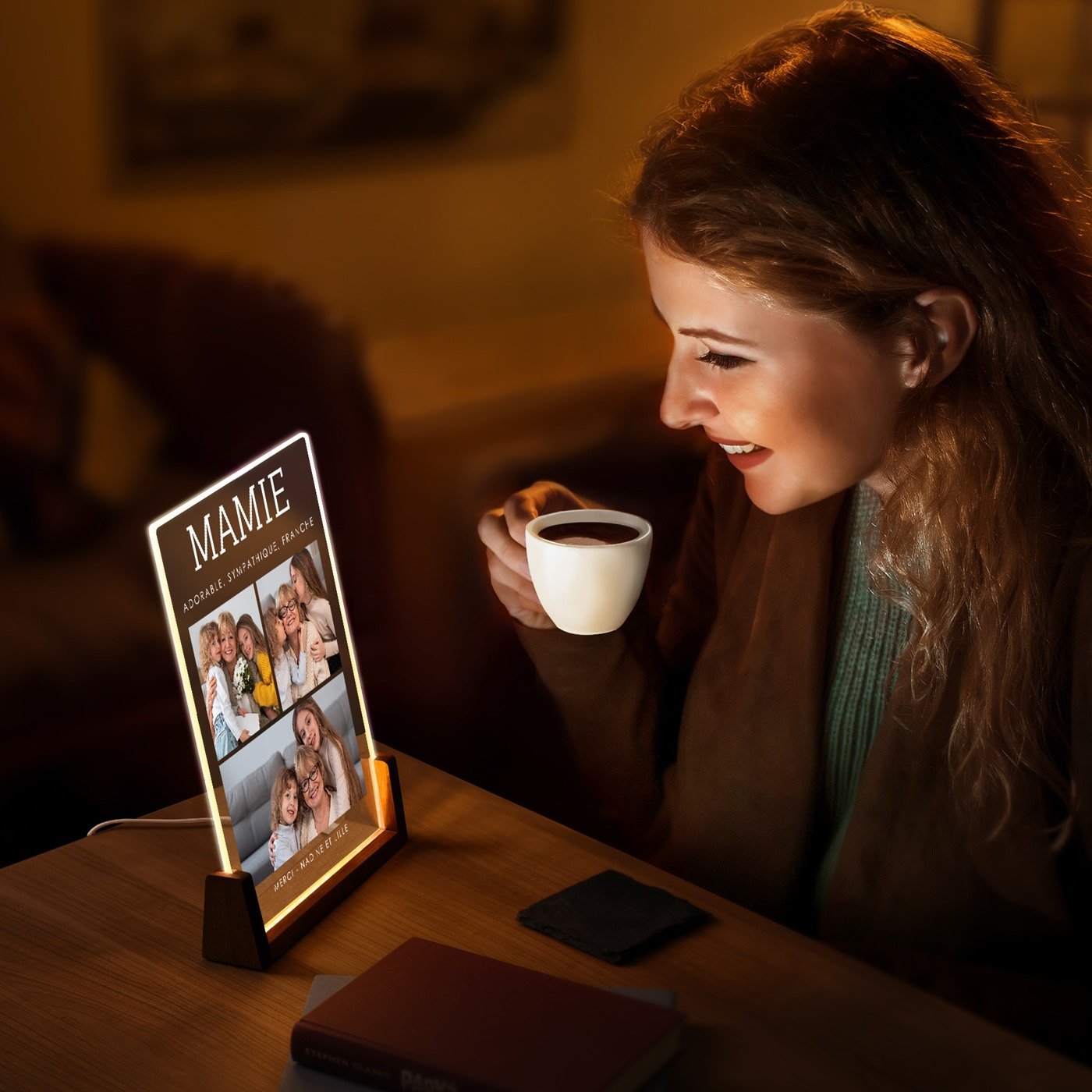 Murrano Customized LED Lamp with Photo for Grandma