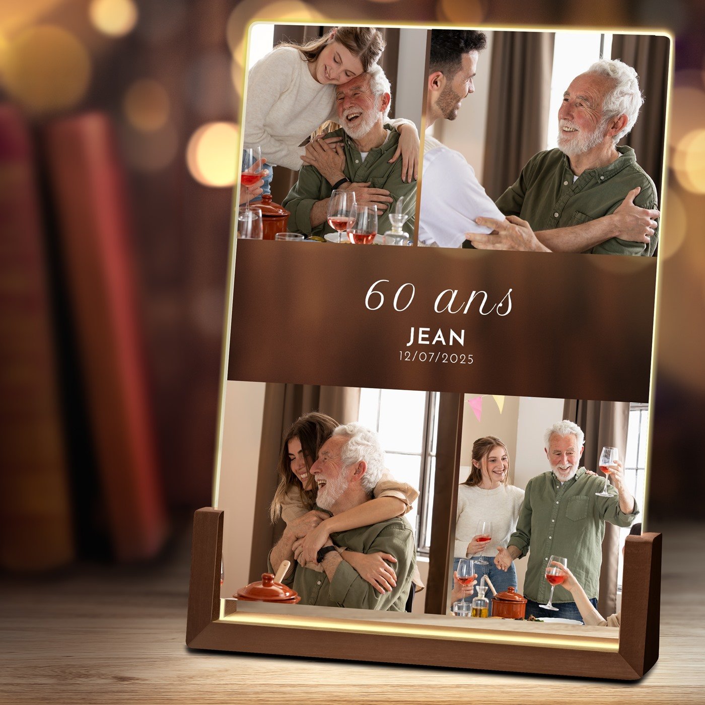Murrano LED Photo Lamp XL - Personalized for His 60th Birthday