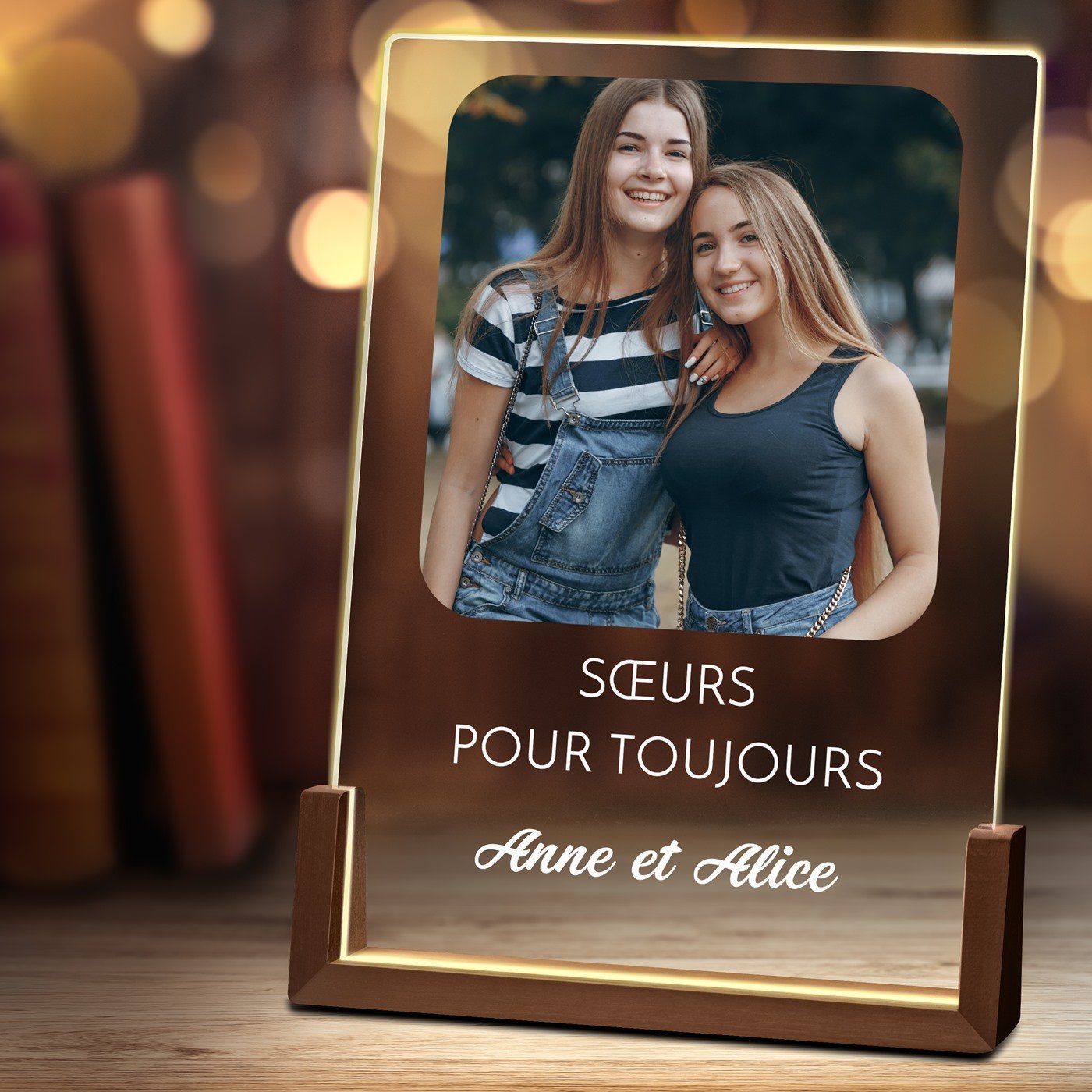 Lámpara LED Personalizada Murrano XL con Foto para Hermana Mejor Amiga