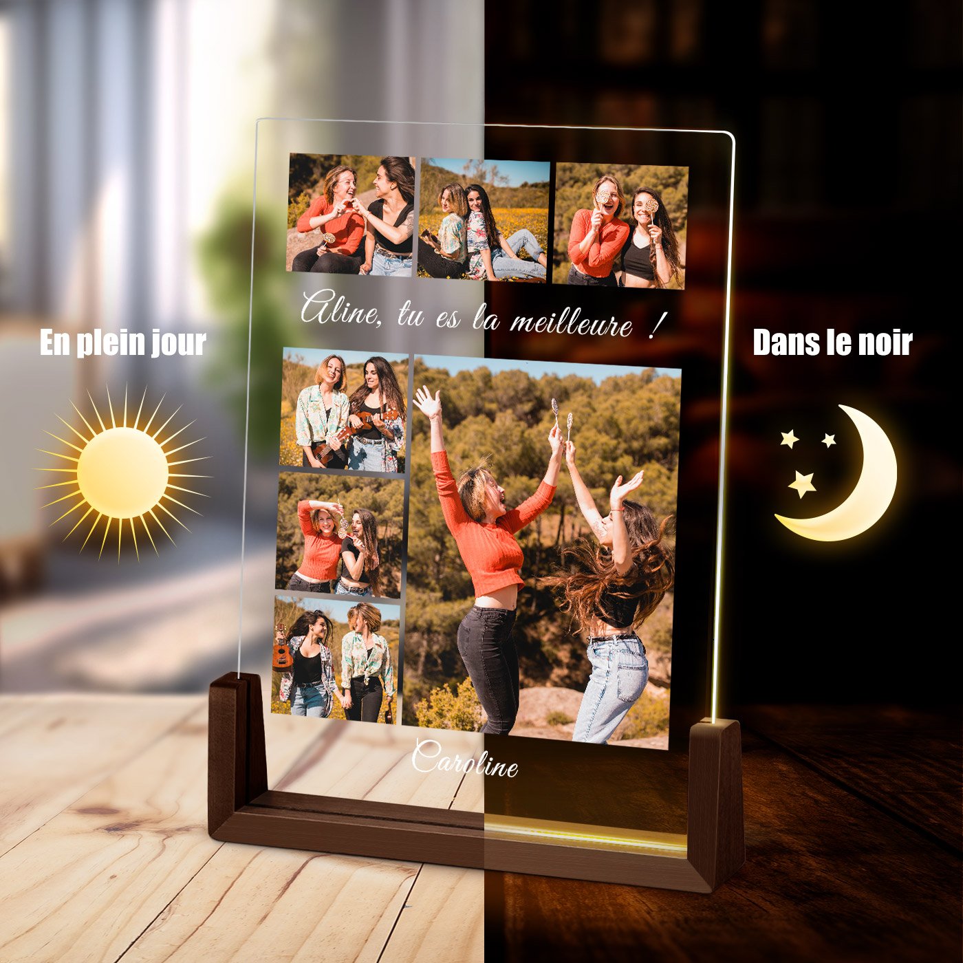 Lampe LED personnalisée Murrano XL pour meilleure amie