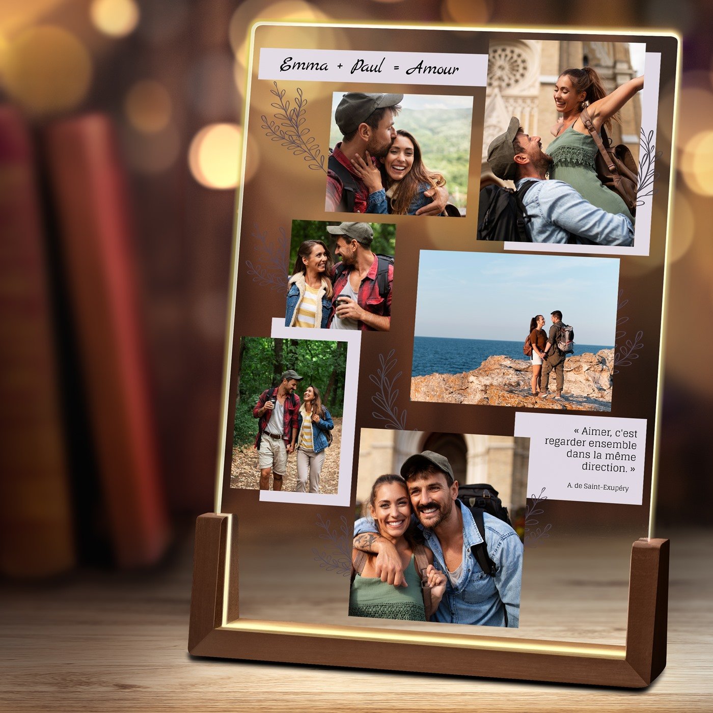 Lámpara LED Personalizada Murrano - XL para una Pareja Enamorada