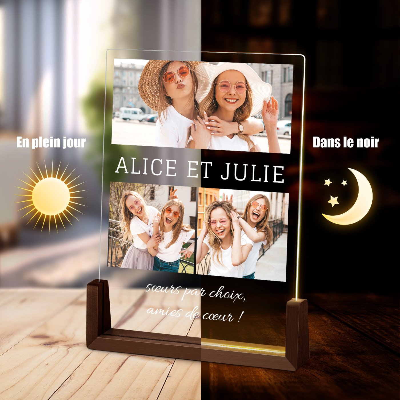 Murrano Custom LED Photo Lamp - XL for Best Friends