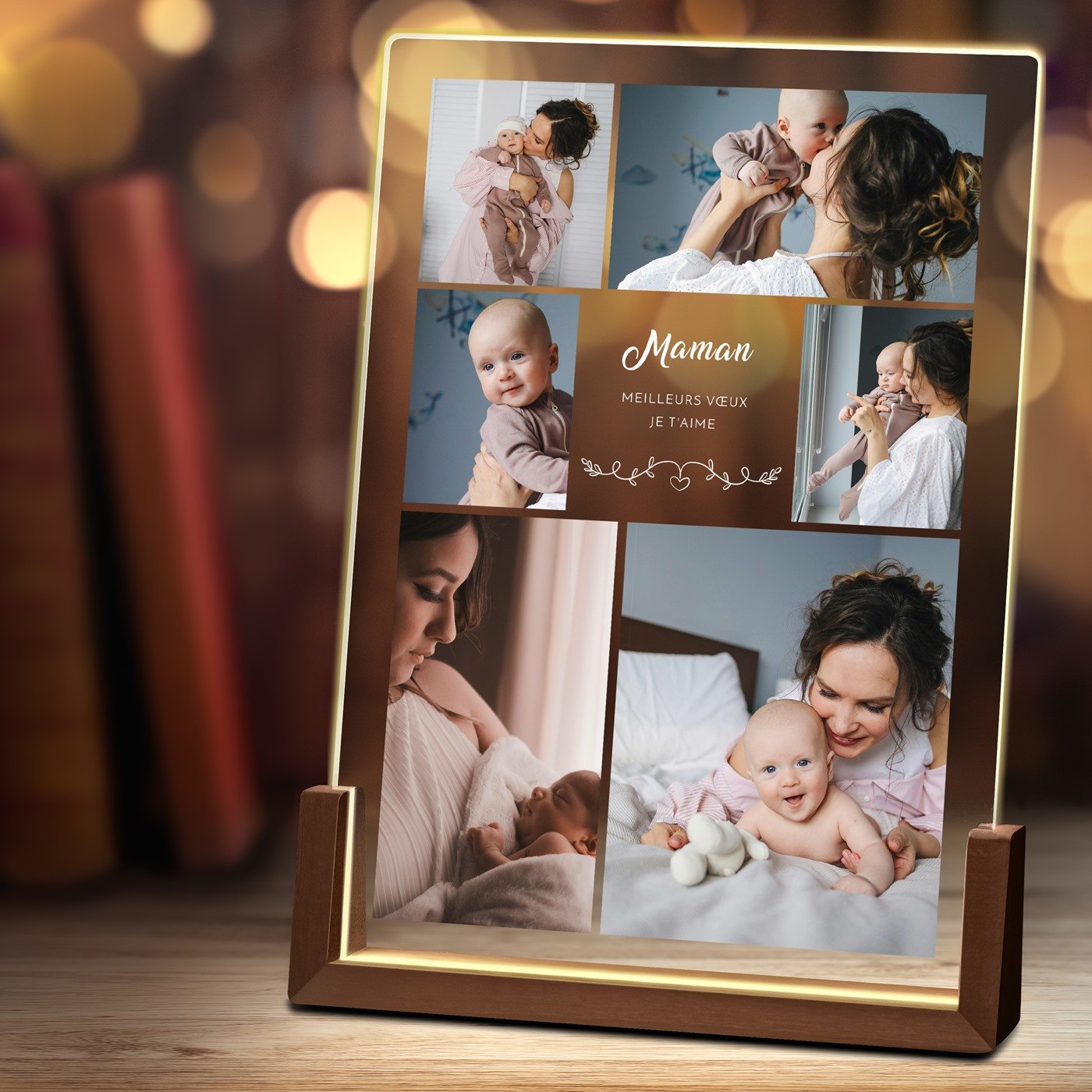 Lámpara LED XL personalizada con foto para el cumpleaños de mamá