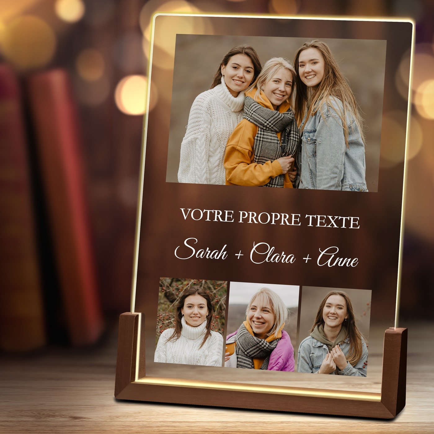Lámpara LED XL personalizada Murrano con foto y texto