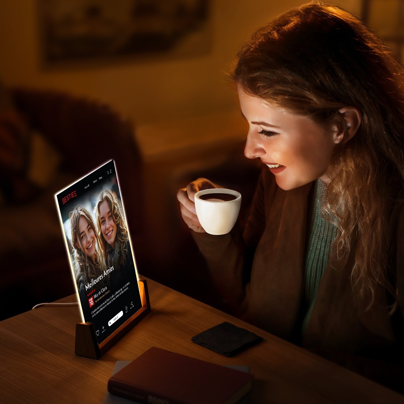 Lámpara LED personalizada Murrano - XL para cinéfilos