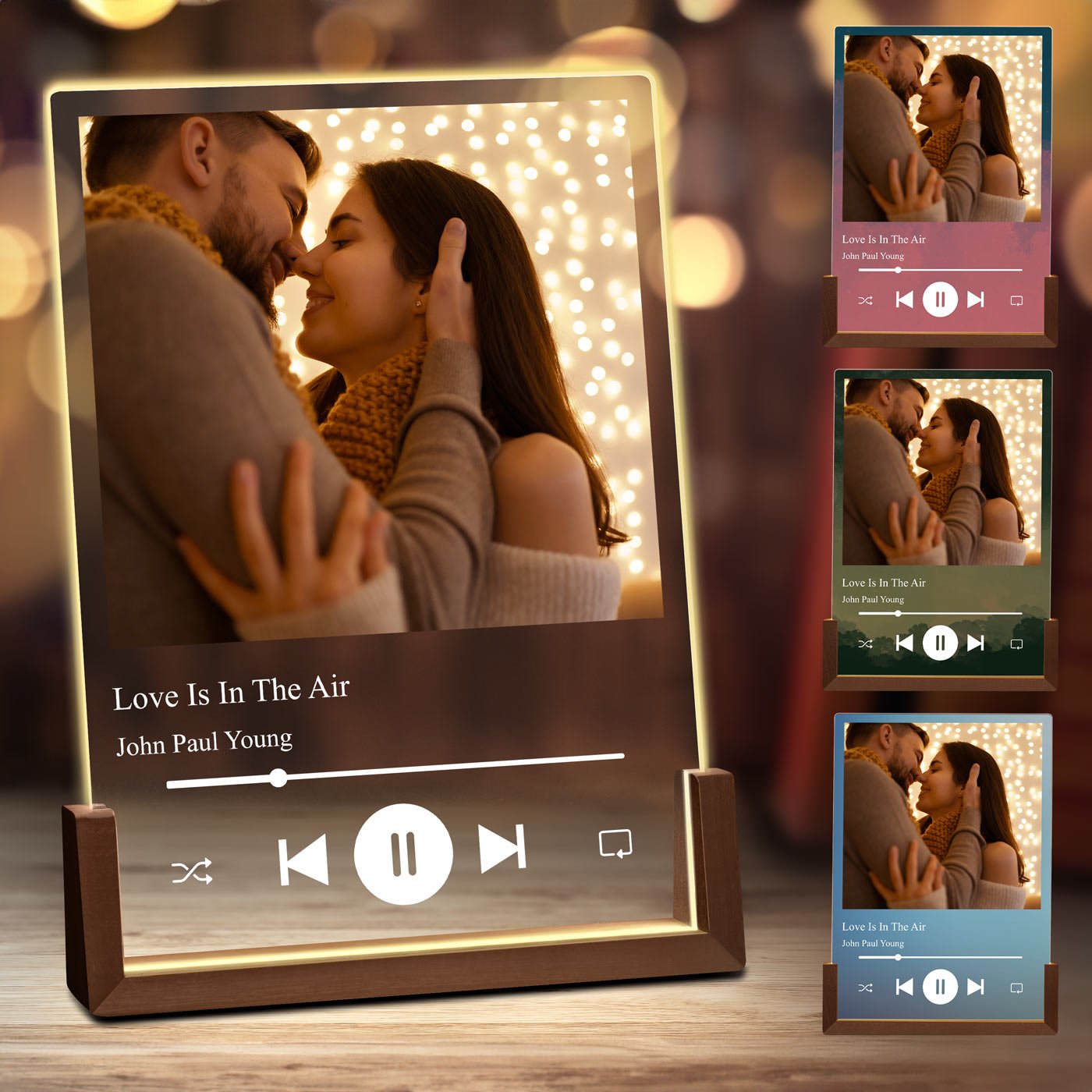 Lámpara LED XL personalizada de Murrano para una pareja amante de la música