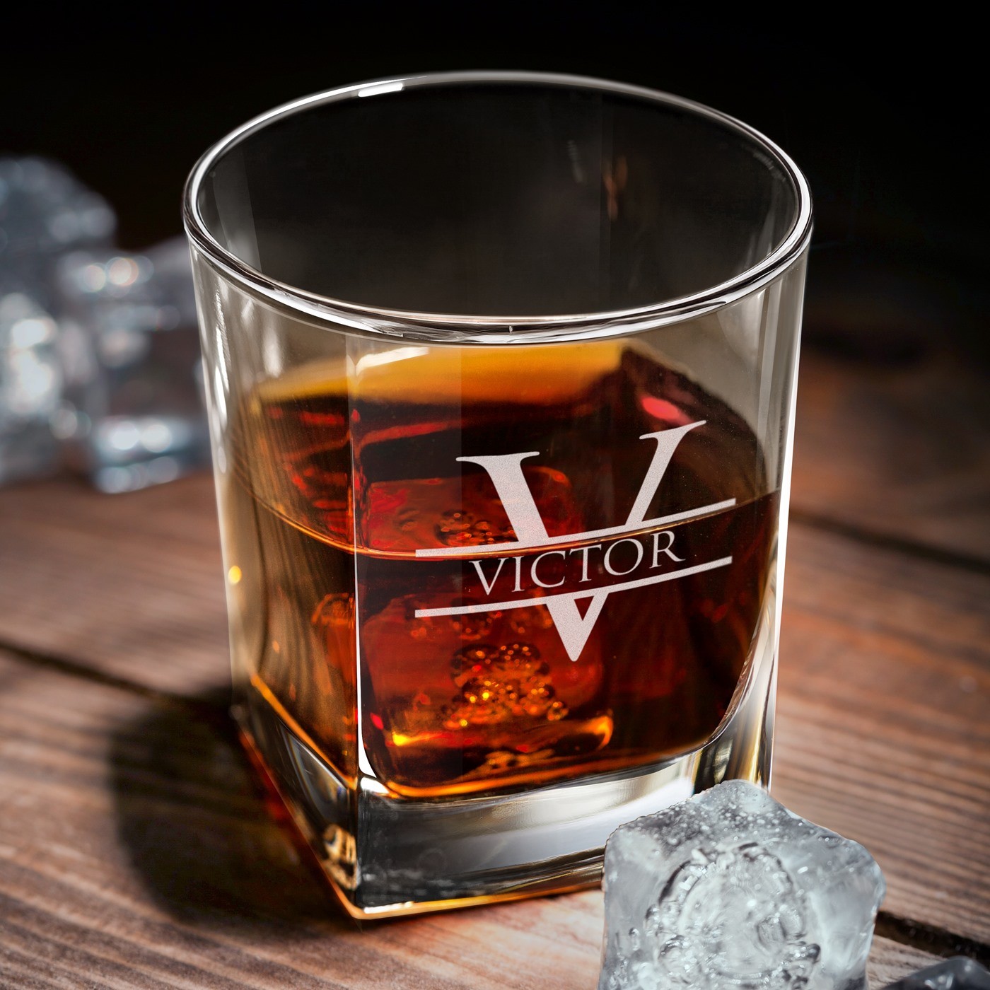 Set de decantador de whisky Murrano con grabado personalizado para hombres