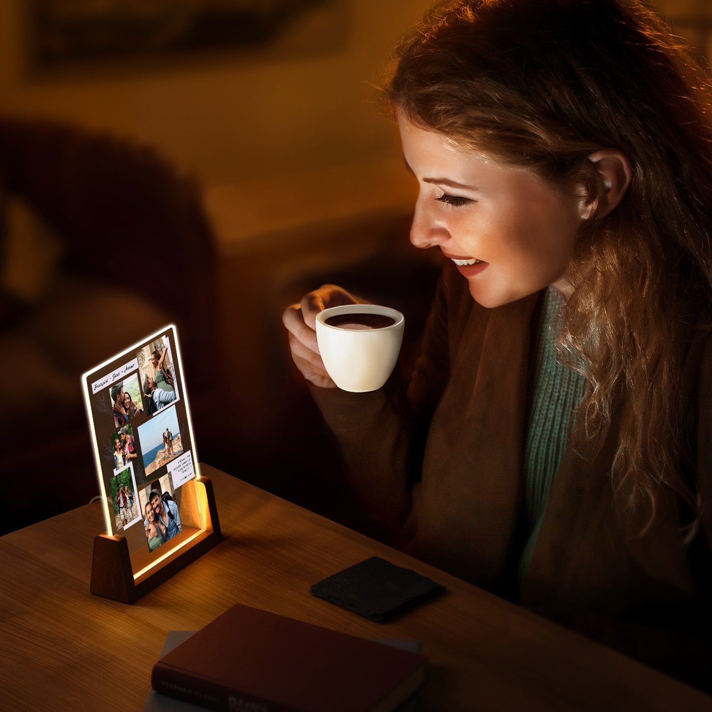 Lámpara LED personalizada Murrano para parejas