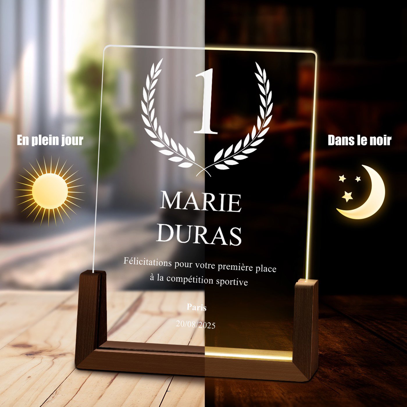 Murrano Custom LED Lamp with Photo for Champion