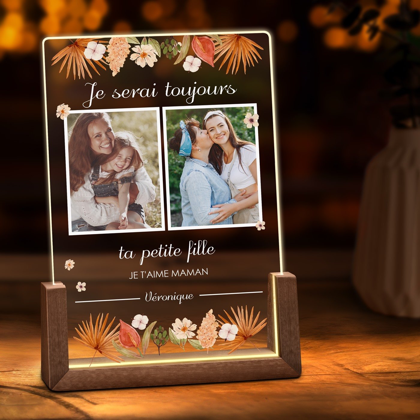 Murrano Personalized LED Lighted Photo Frame for Mom