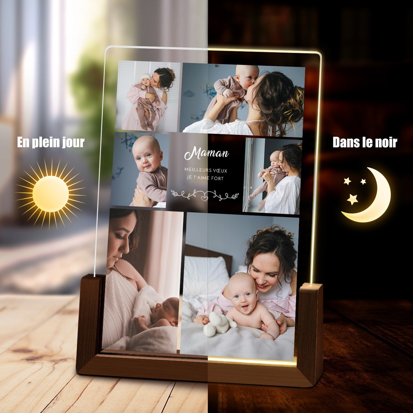 Lámpara LED personalizada Murrano - El regalo especial para mamá