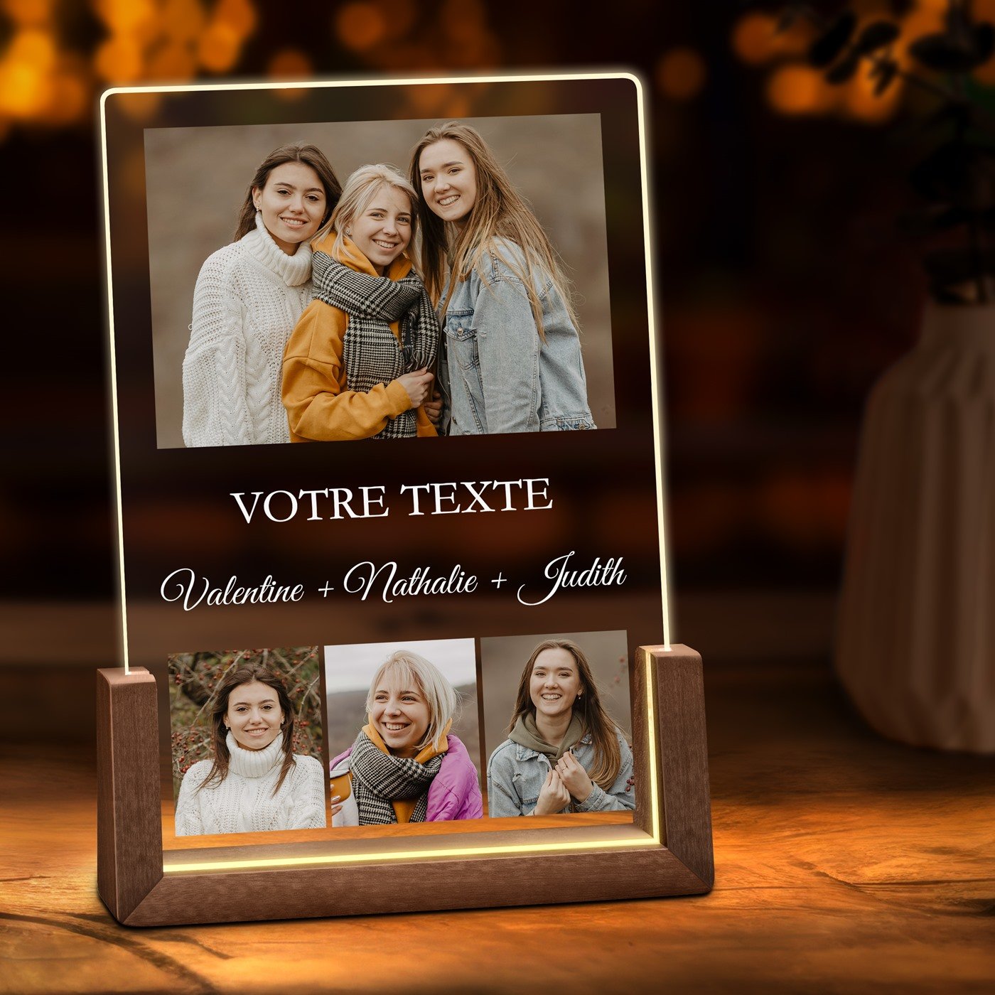 Murrano Custom LED Lamp with Photo and Text