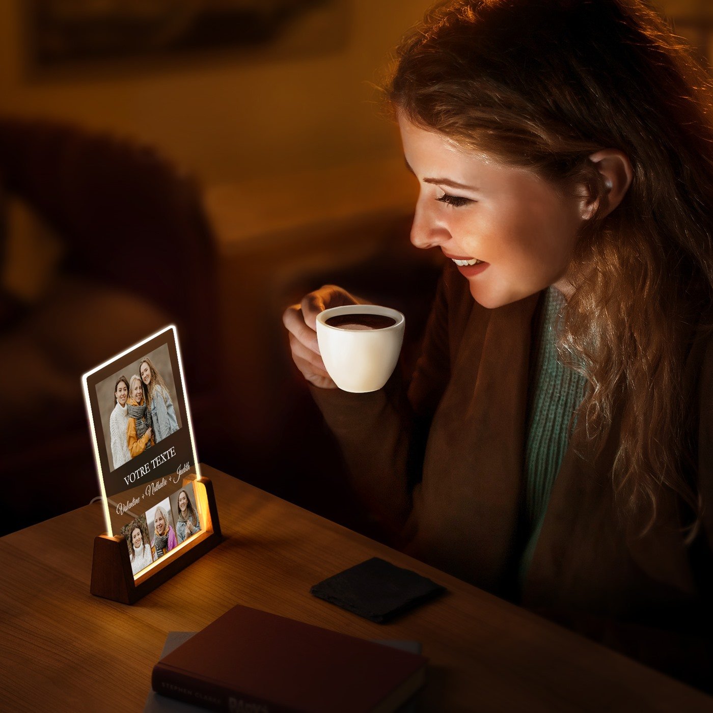 Murrano Custom LED Lamp with Photo and Text