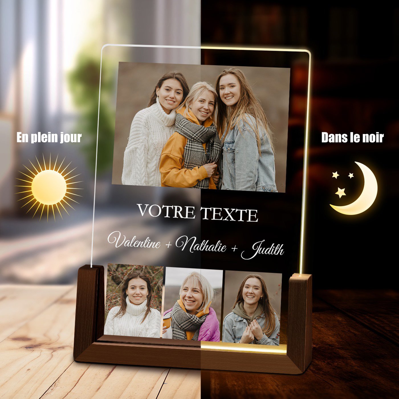 Murrano Custom LED Lamp with Photo and Text