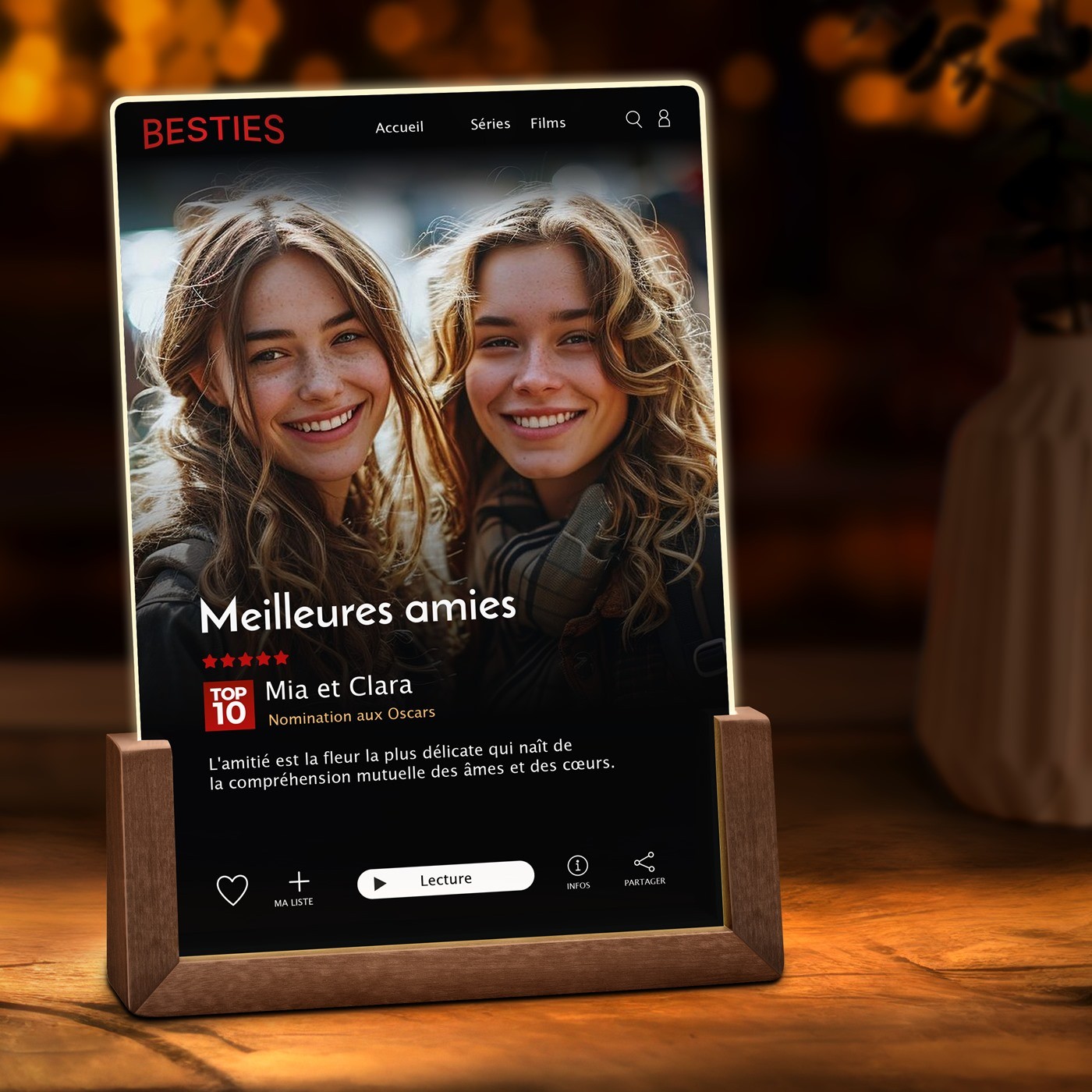 Lámpara LED personalizada Murrano - Para los amantes del cine