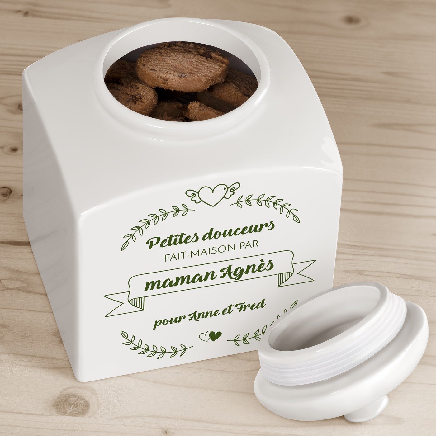 Murrano Ceramic Cookie Jar with Personalization for Mom
