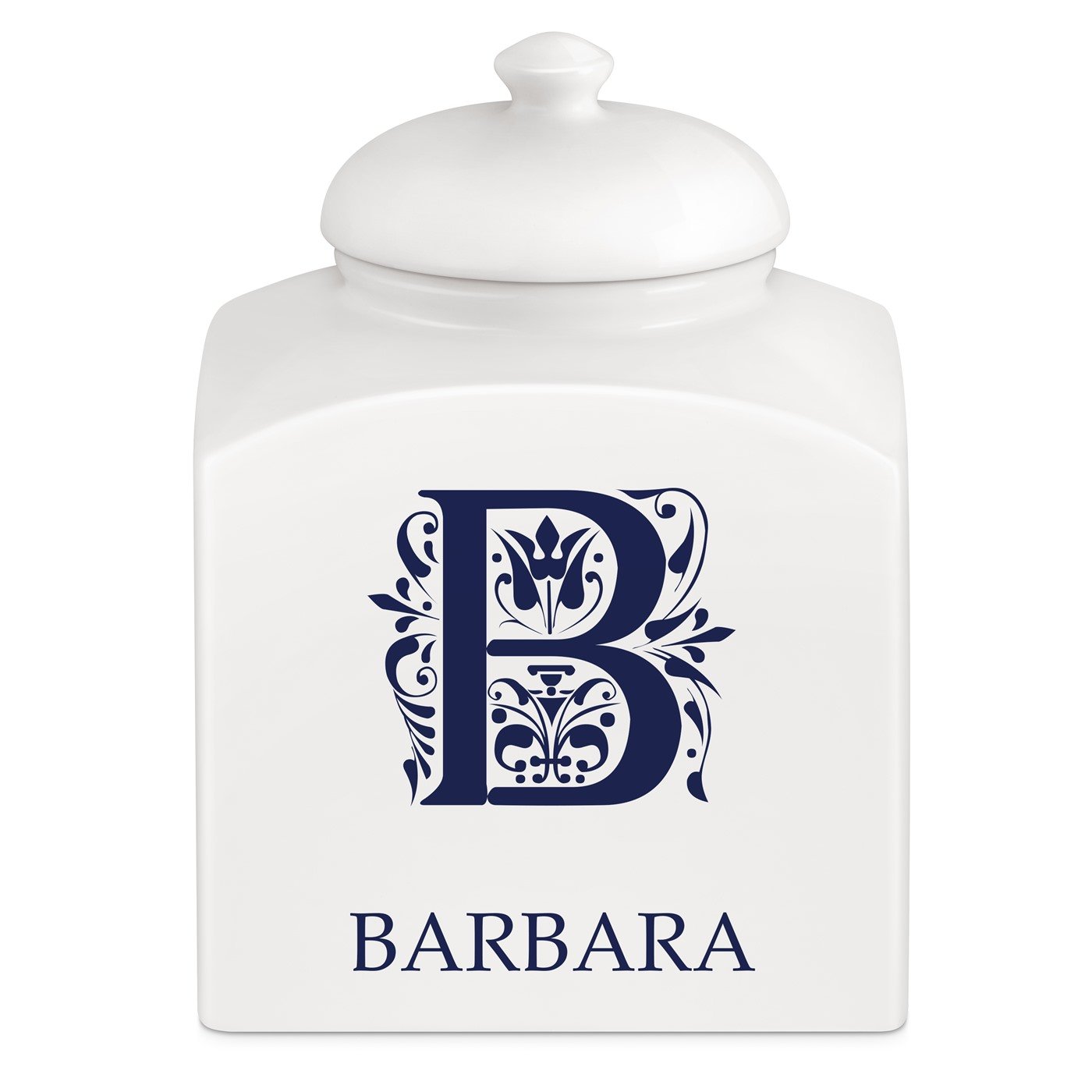 Murrano Ceramic Cookie Jar with Personalized Monogram for Women