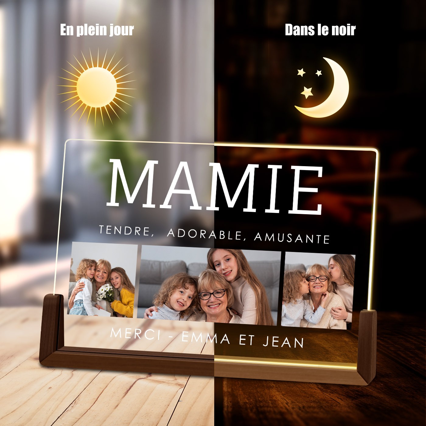 Murrano Custom Horizontal LED Lamp for Grandma