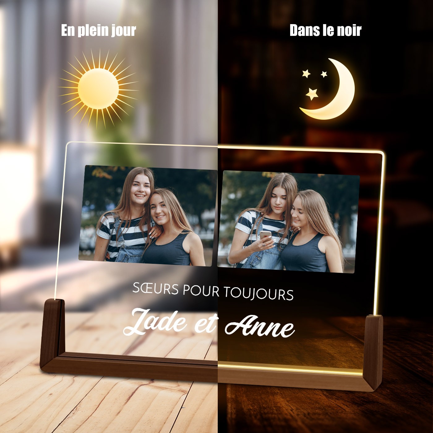 Murrano Custom Horizontal LED Lamp for Sister