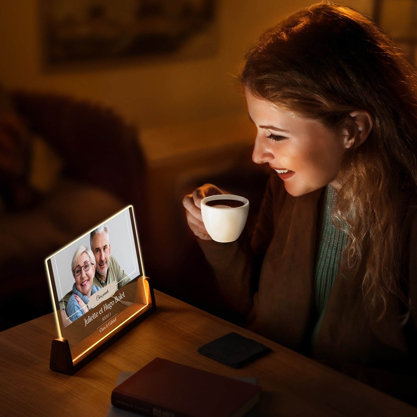 Murrano Custom Horizontal LED Lamp with Photo for Parents