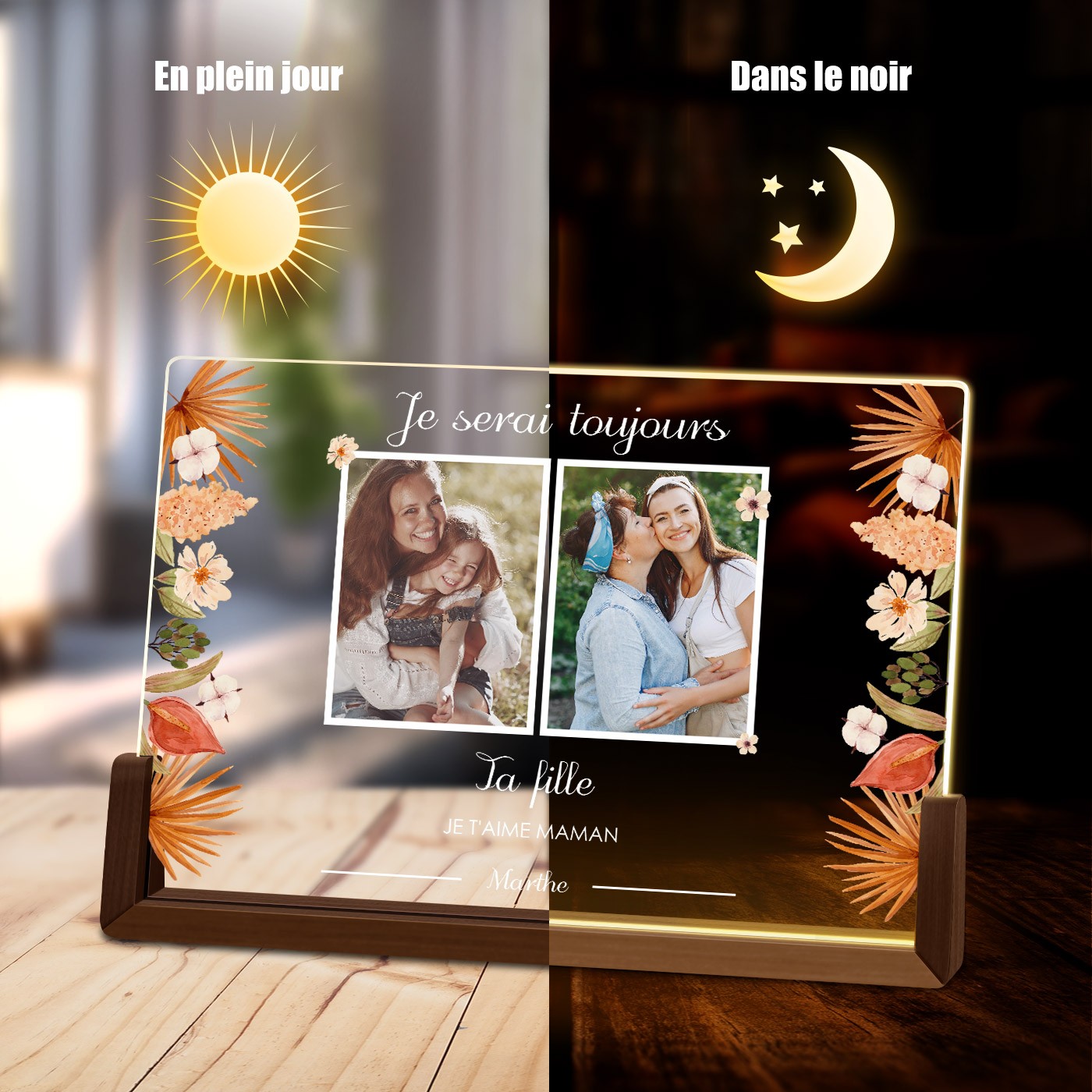 Murrano Custom Horizontal LED Lamp for Mother's Day