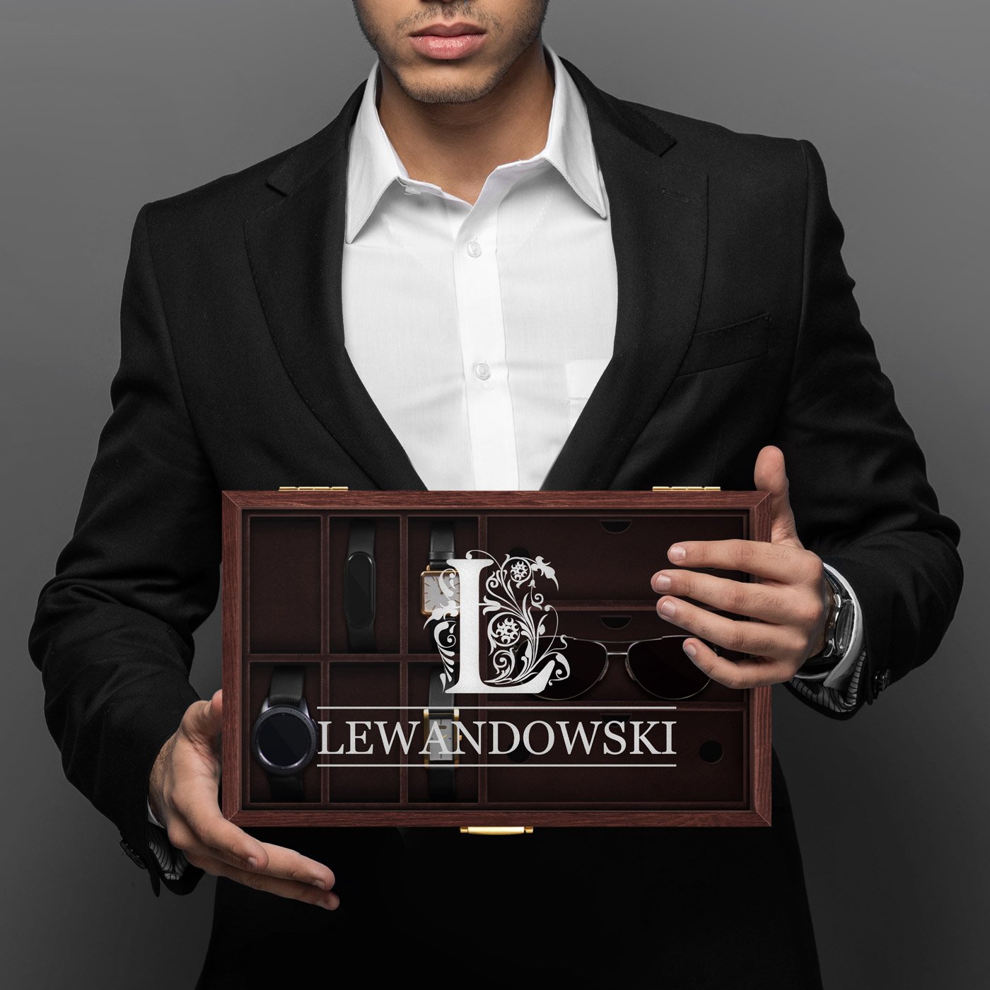 Murrano Personalized Watch and Glasses Box