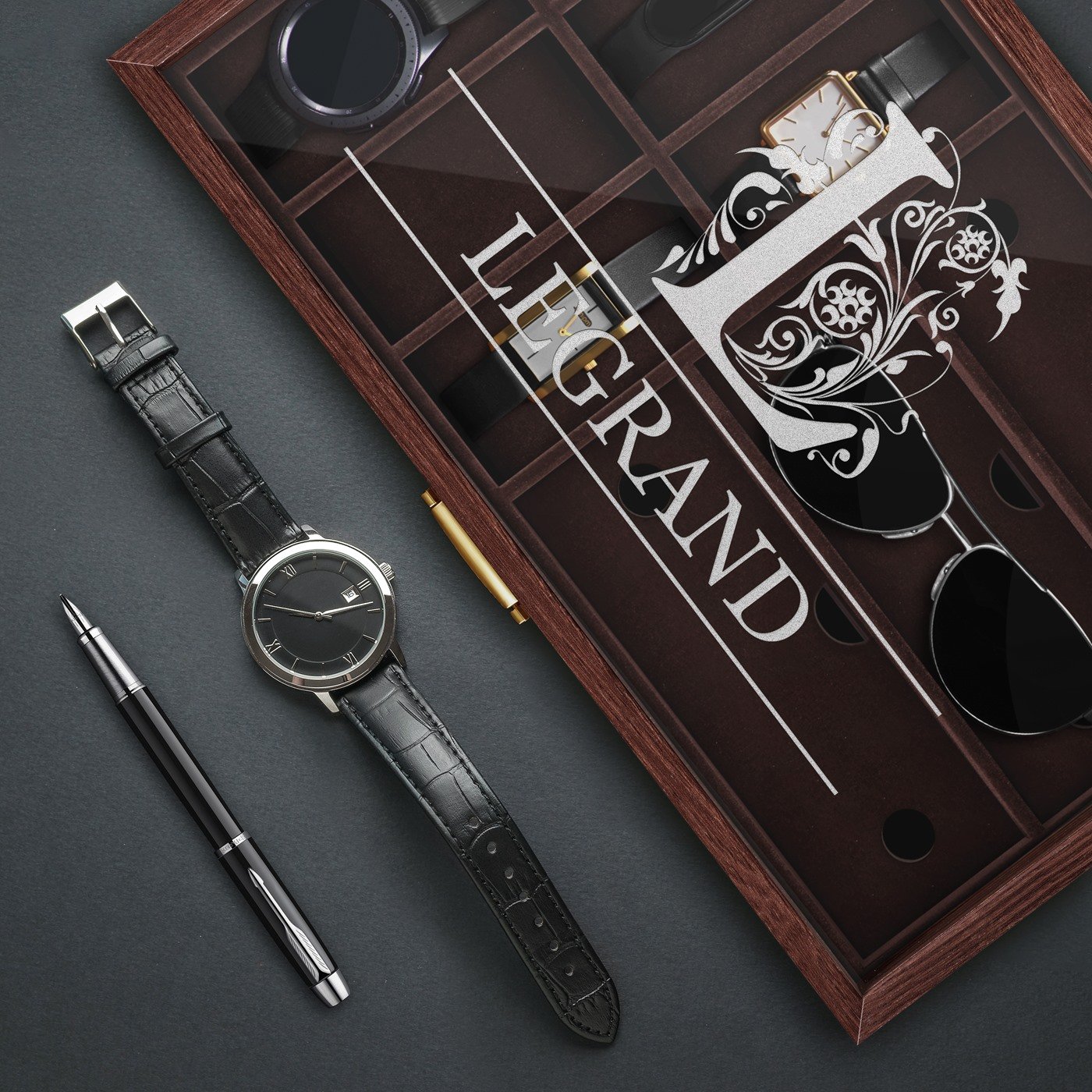 Murrano Personalized Watch and Glasses Box