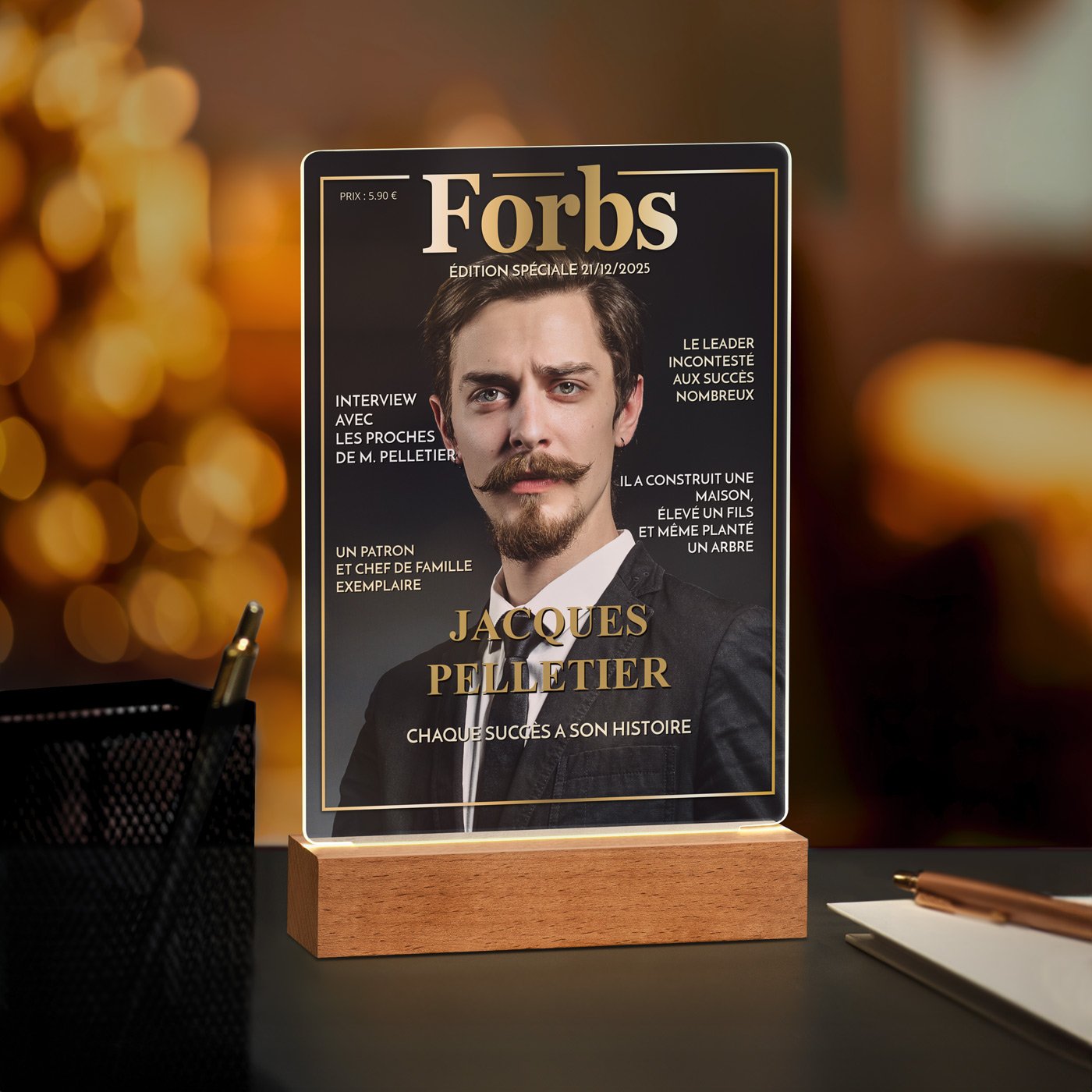 Lámpara LED personalizada Murrano - Estilo de portafolio Forbes, tamaño grande