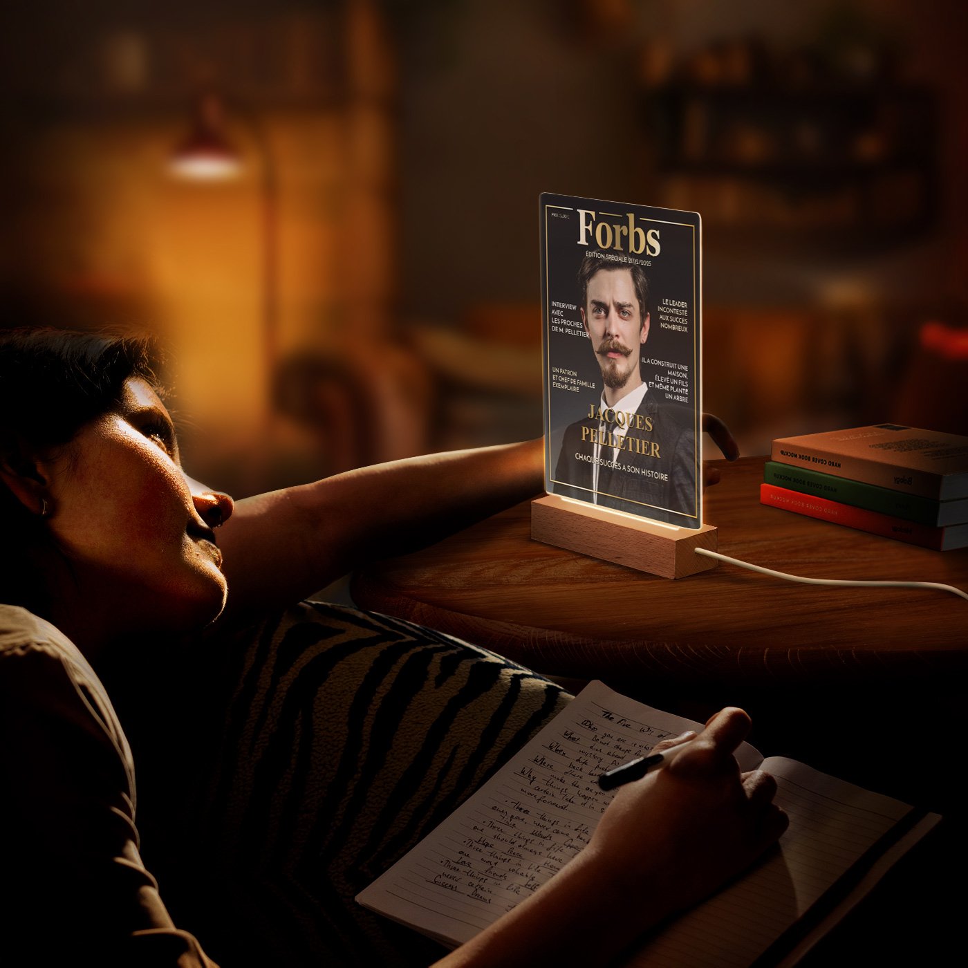 Lámpara LED personalizada Murrano - Estilo de portafolio Forbes, tamaño grande