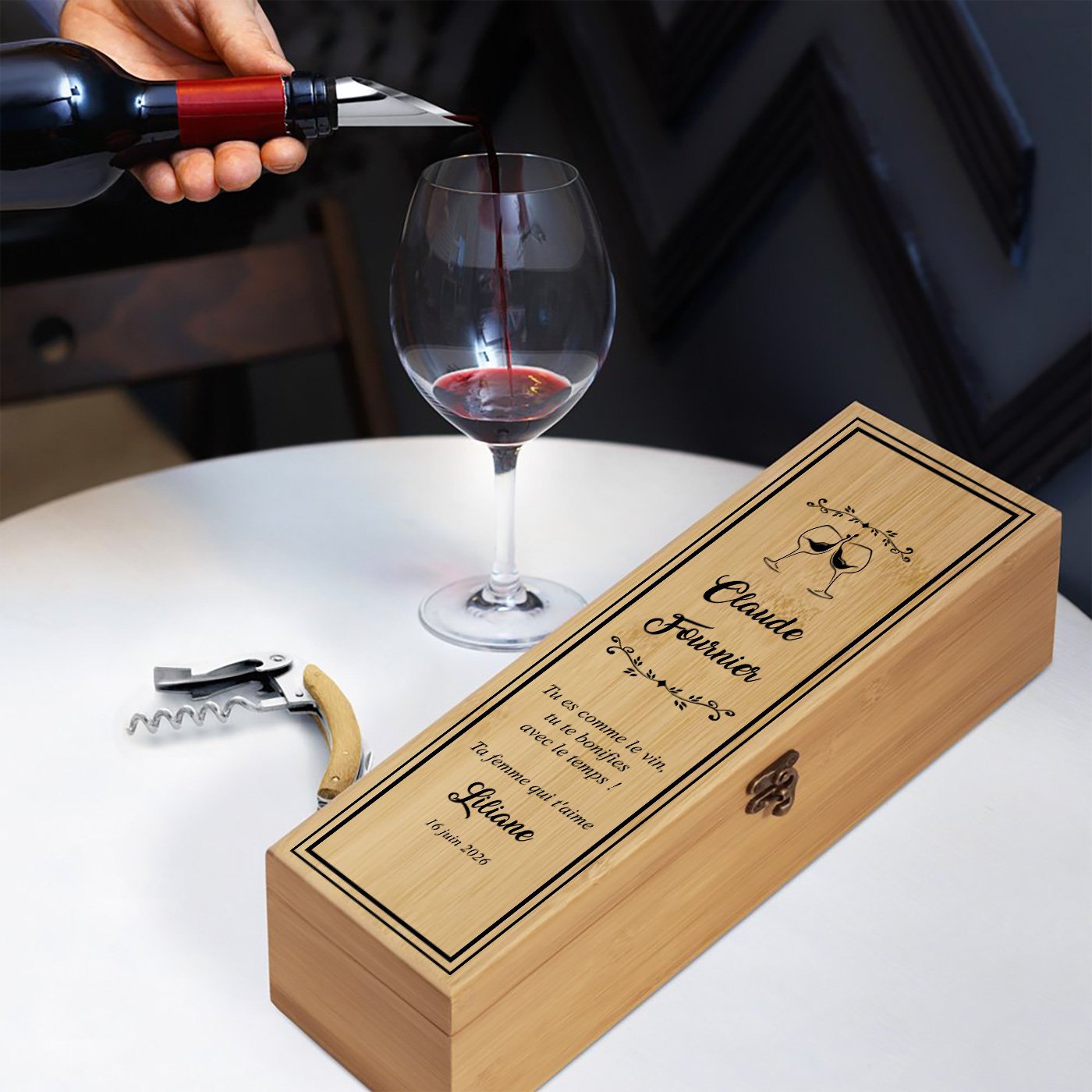 Murrano Personalized Wine Gift Set for Husband