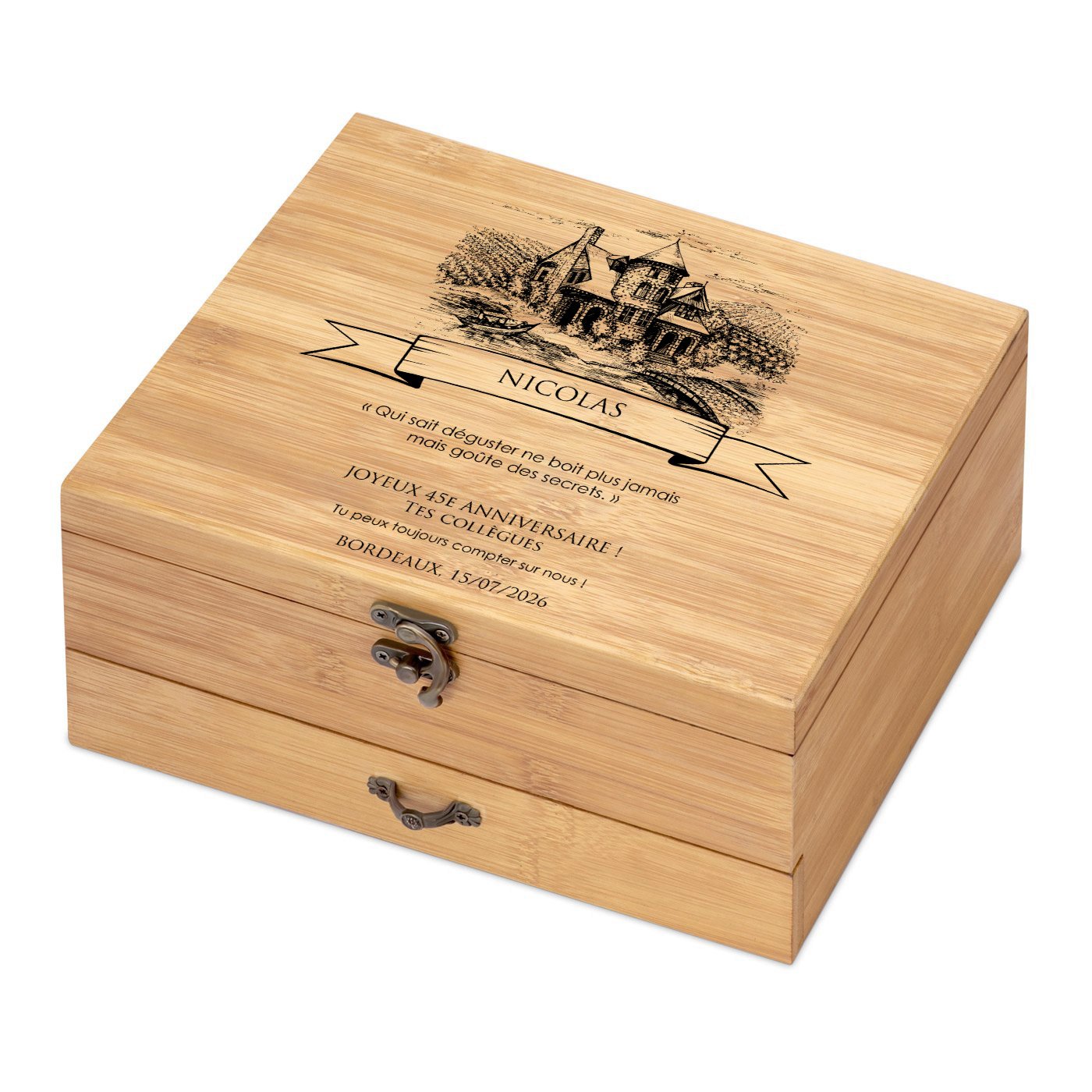 Murrano Bamboo Wood Wine Accessory Set for 45th Birthday