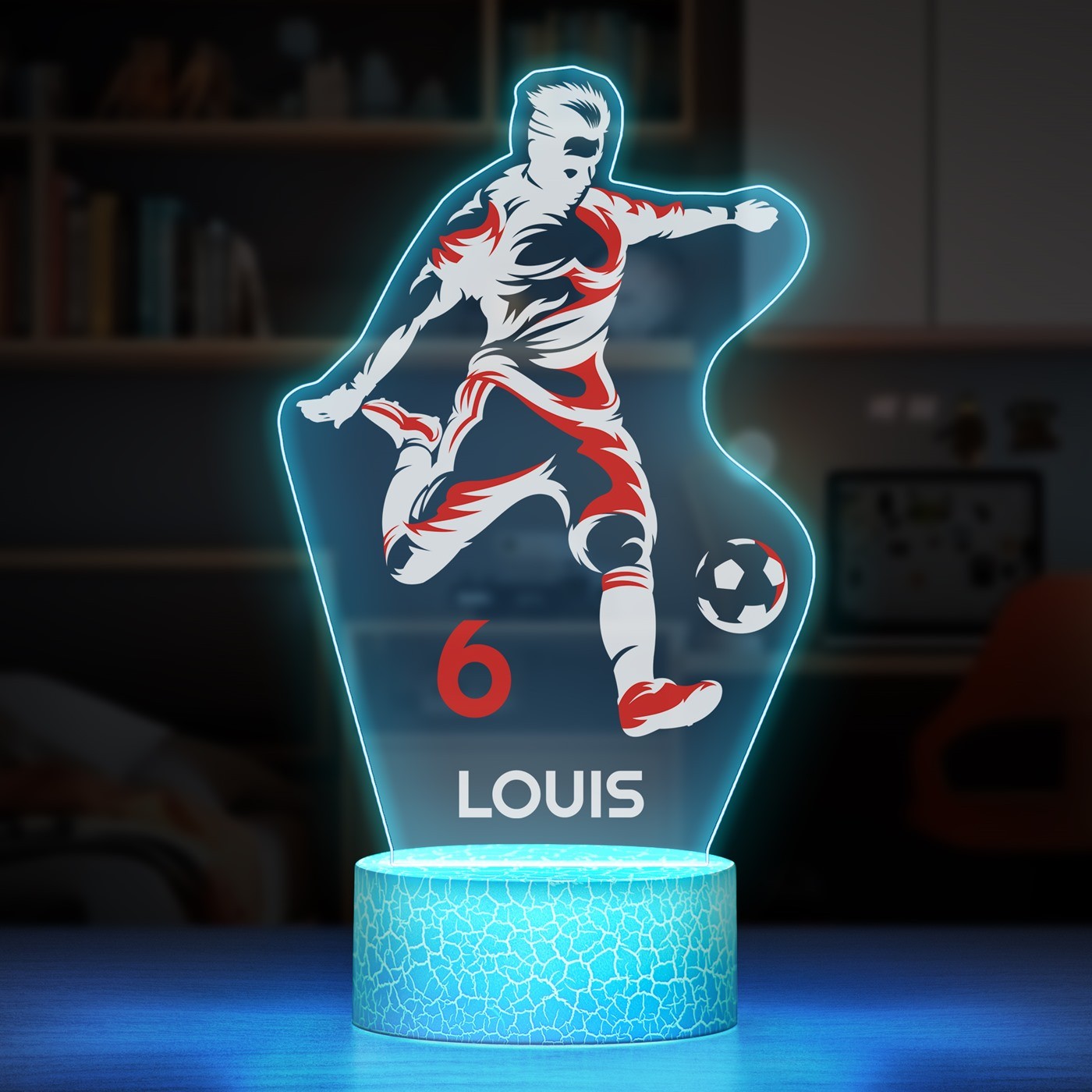 Lámpara LED Murrano 3D con impresión de fútbol