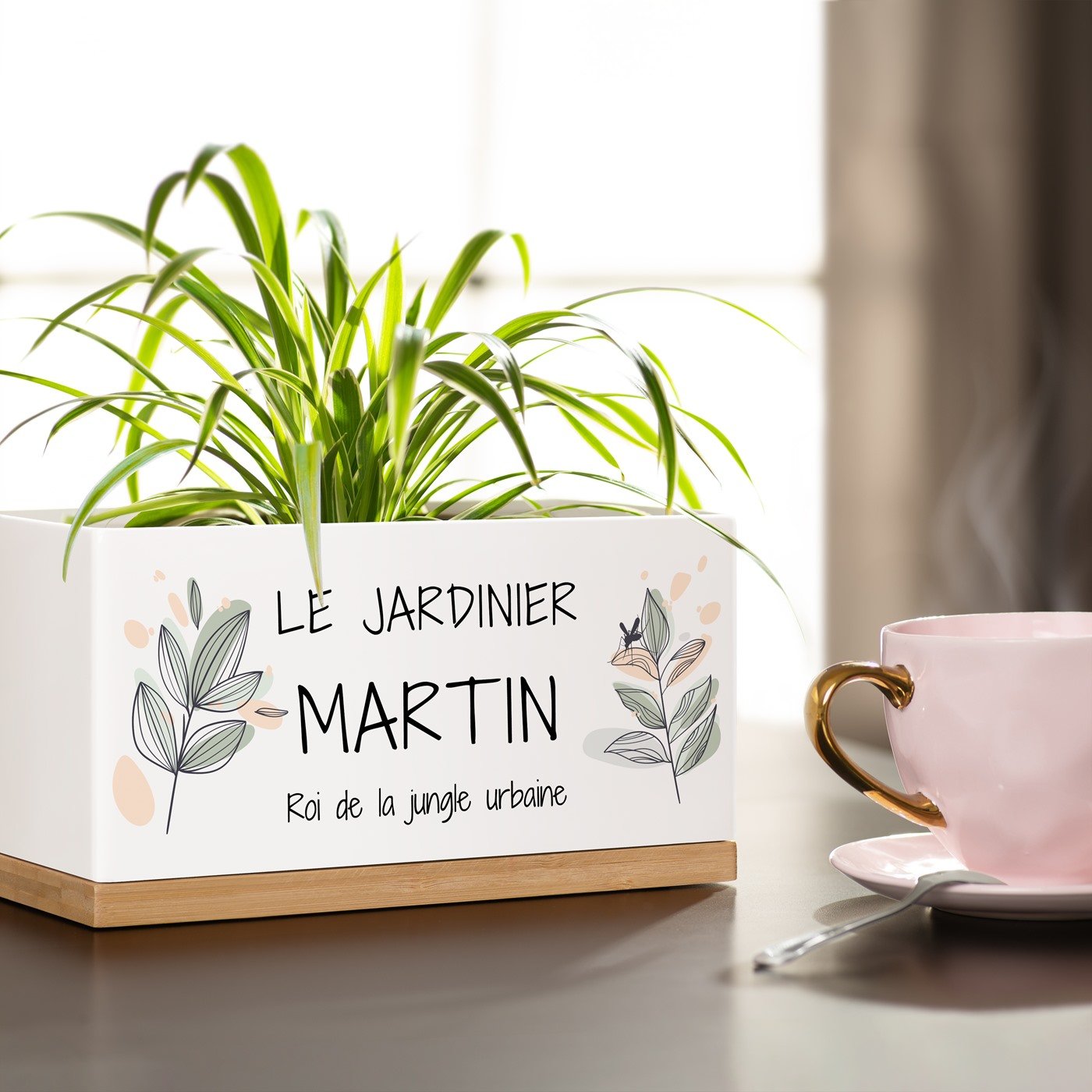 Maceta rectangular de cerámica Murrano para jardineros