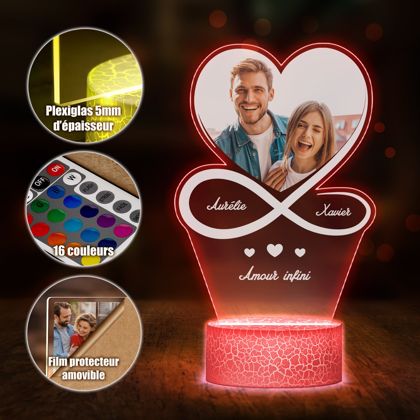 Murrano Infinity Love 3D LED Lamp