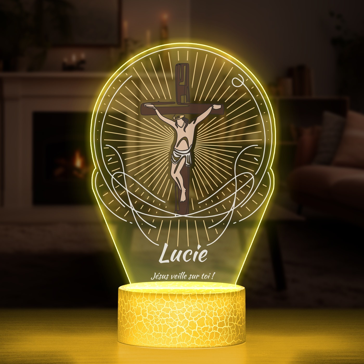 Lámpara LED Murrano 3D - Jesús te cuida