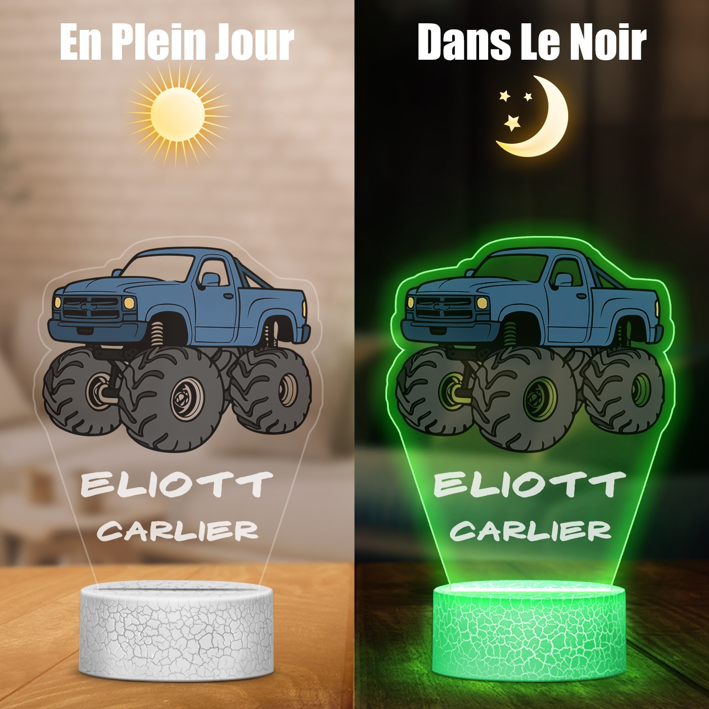 Lámpara 3D LED Camión Monstruo Murrano