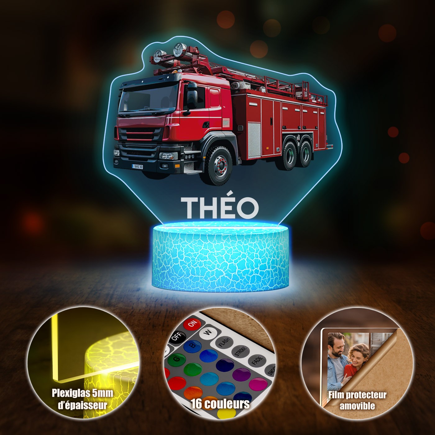 3D LED Fire Truck Lamp