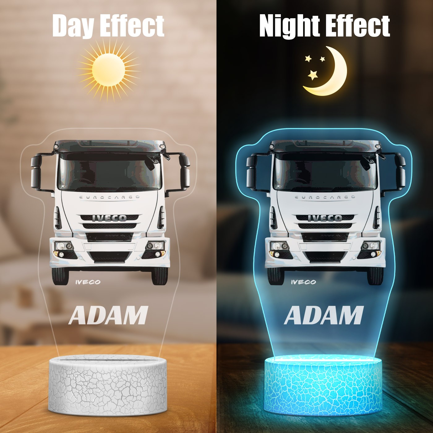 Iveco Truck 3D LED Lamp with Custom Printing