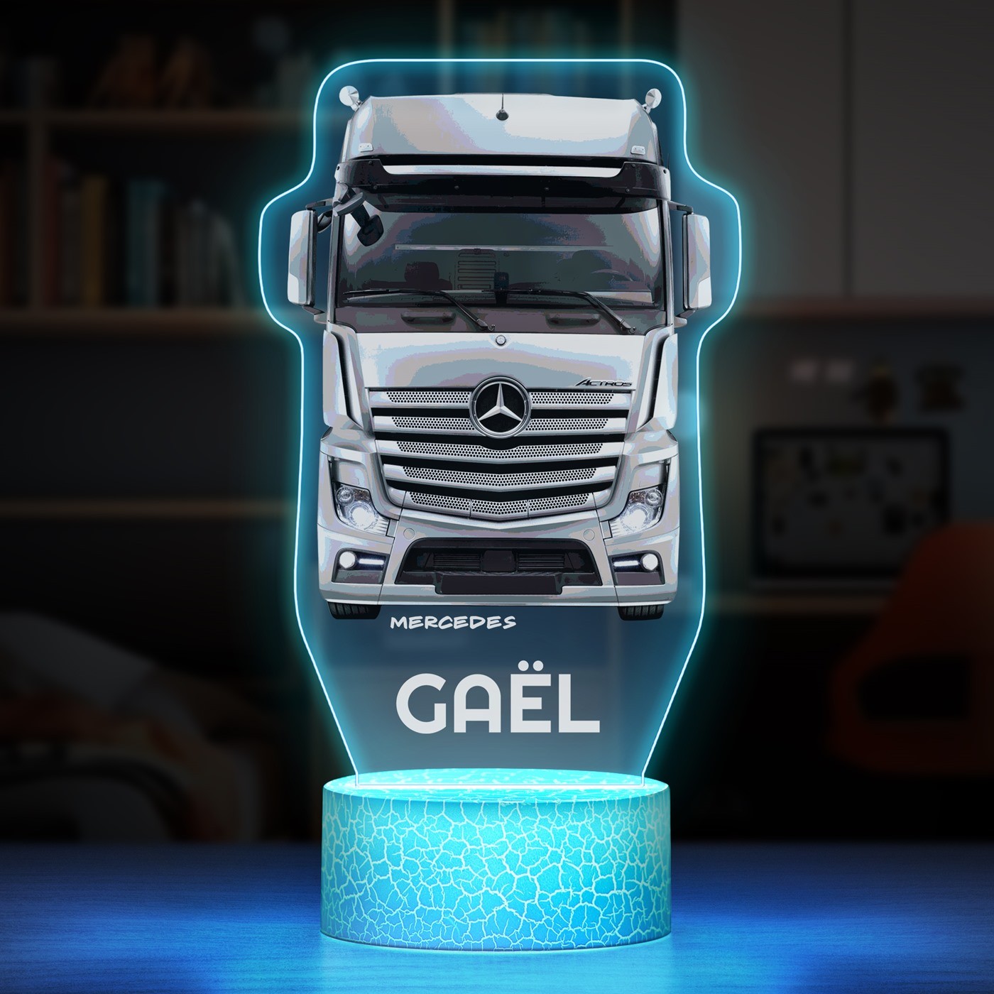 Lampe LED 3D Camion Mercedes Personnalisée