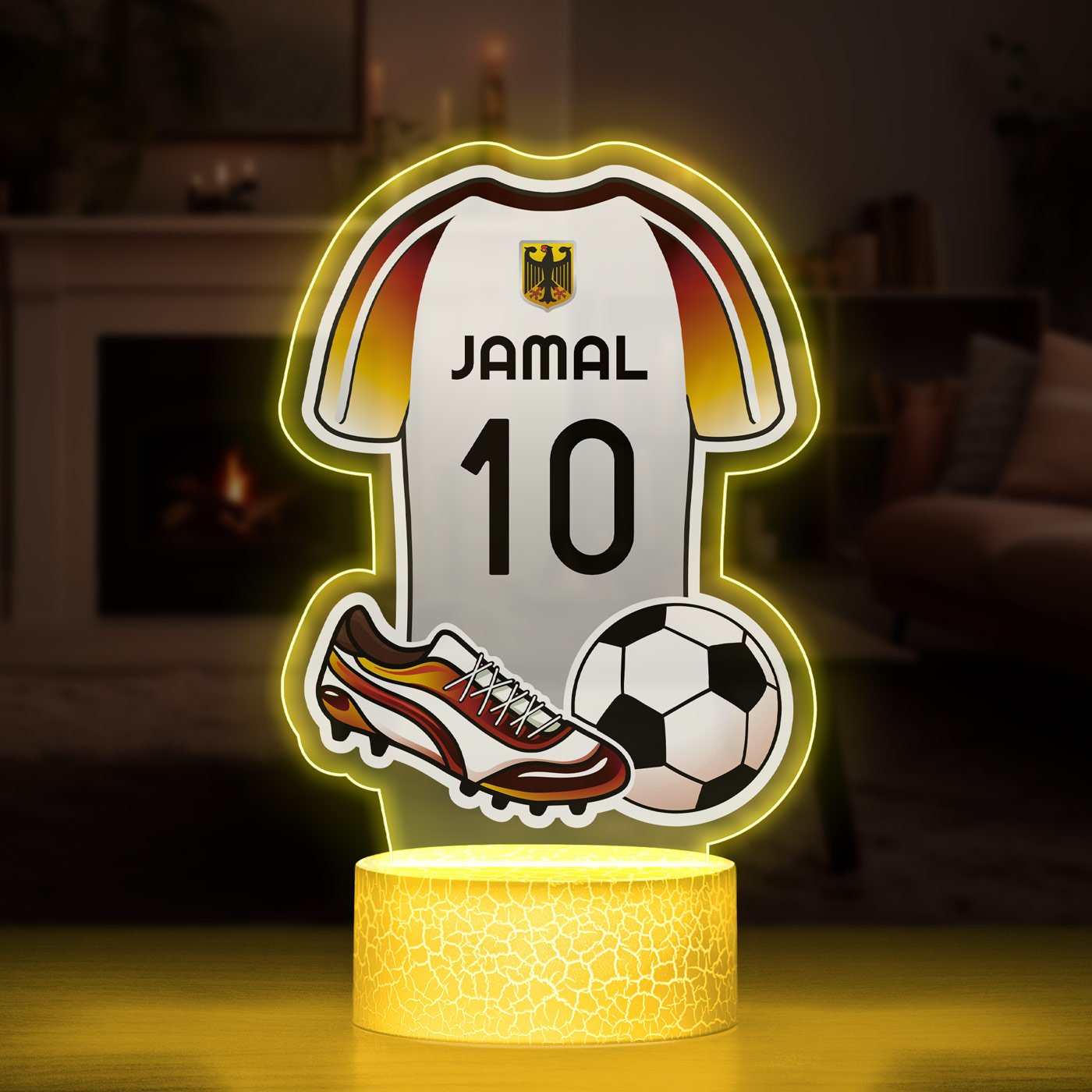 Lámpara LED Murrano 3D con impresión de camiseta de fútbol de Alemania