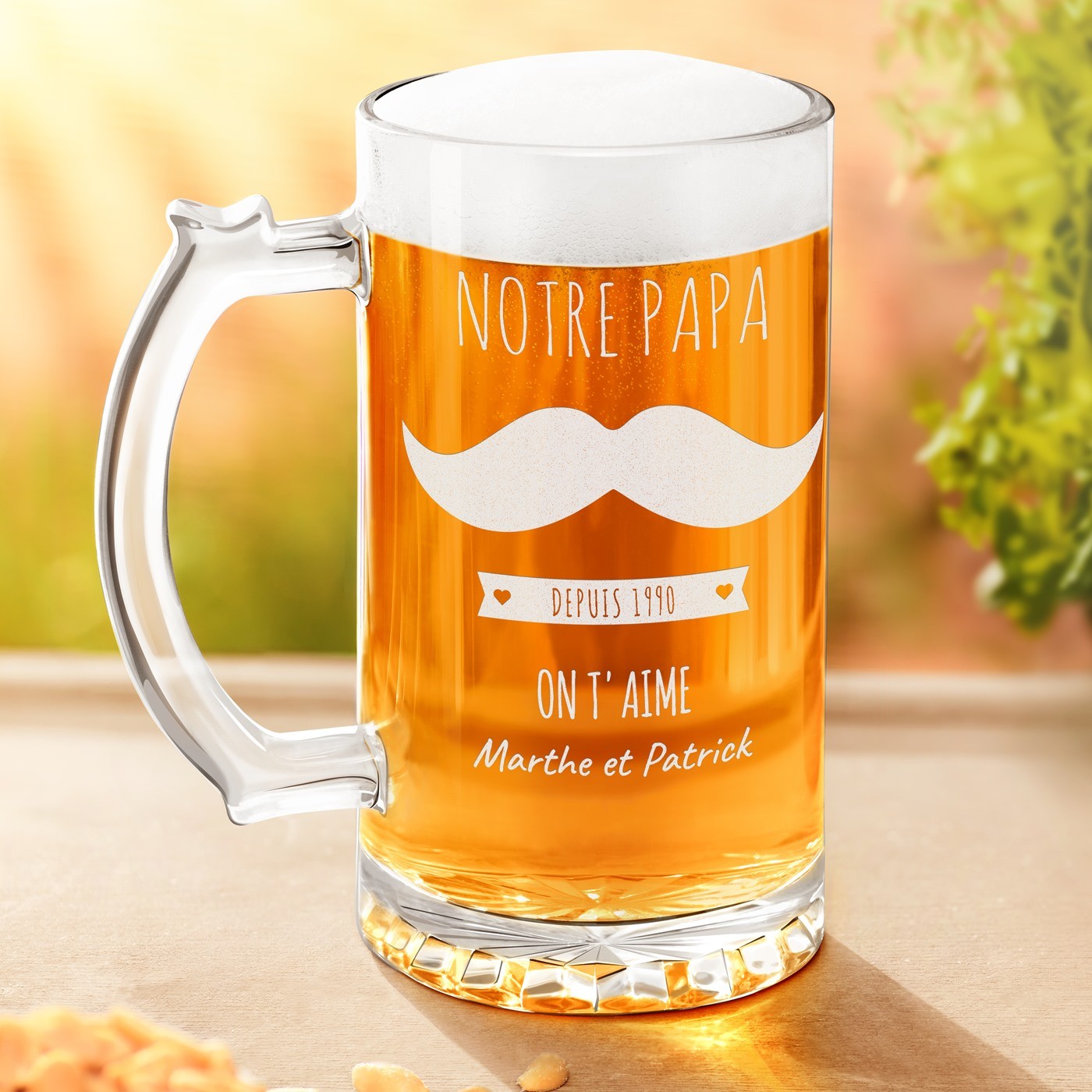 Murrano Personalized Beer Glass for Dad's Birthday