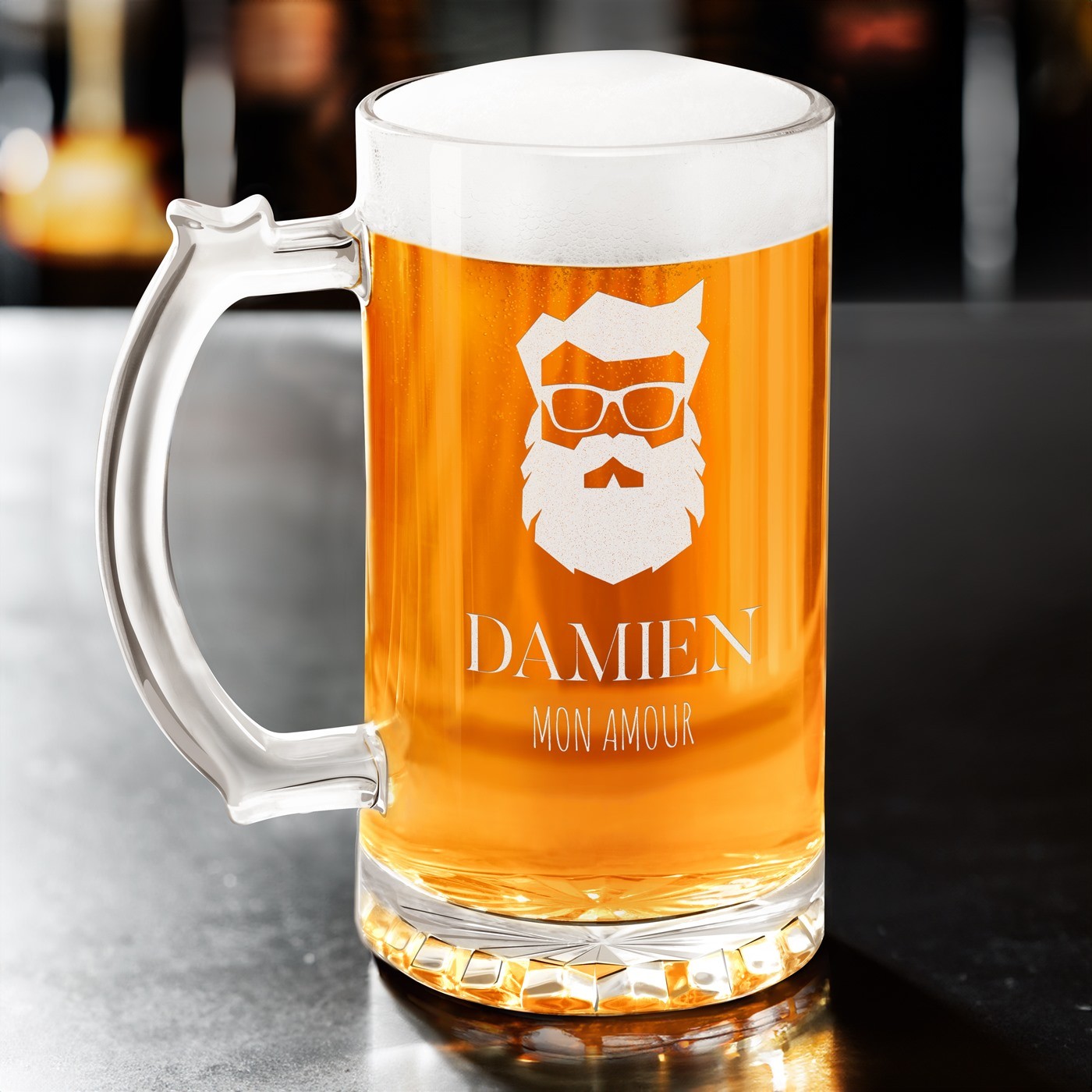 Vaso de cerveza personalizado para esposo para el Día de San Valentín de Murrano