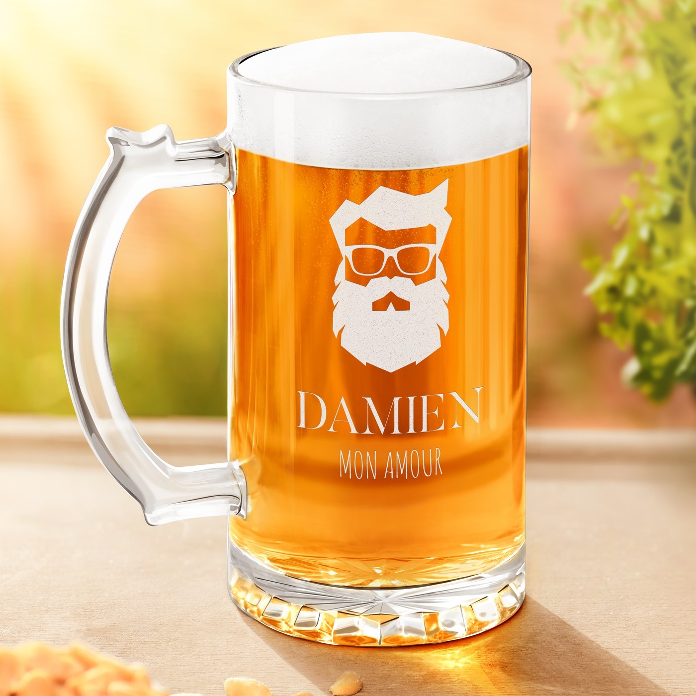 Vaso de cerveza personalizado para esposo para el Día de San Valentín de Murrano