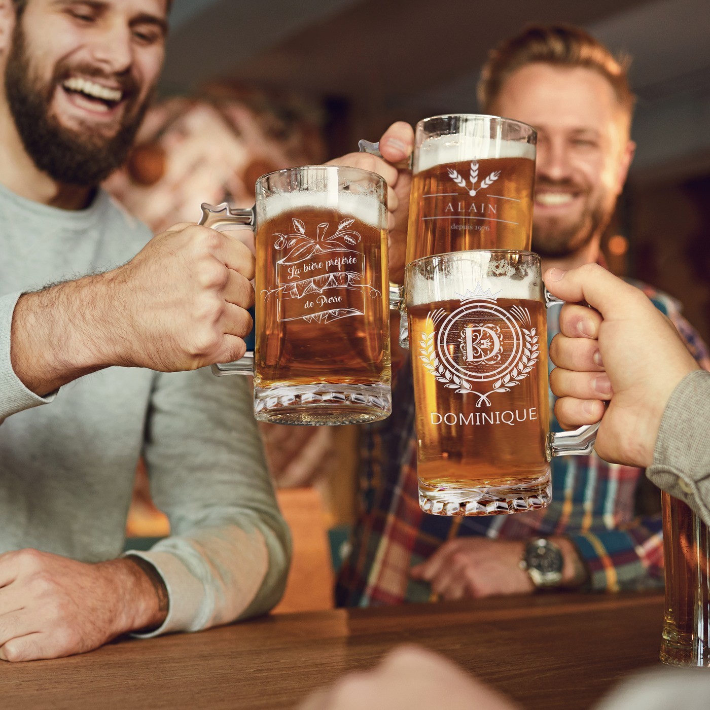 Copo de cerveza personalizado Murrano para el aniversario de matrimonio de un esposo
