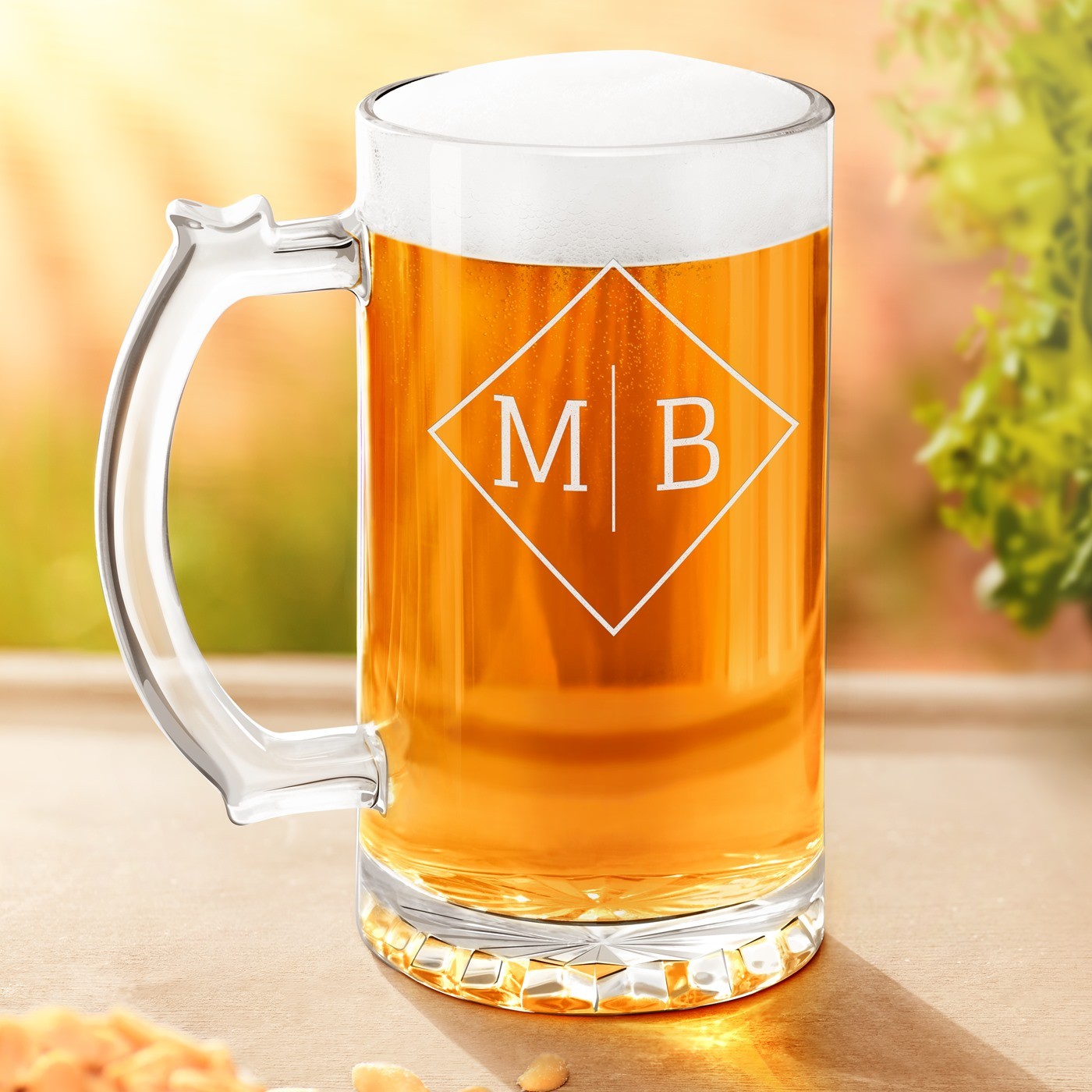 Vaso de cerveza personalizado Murrano para el cumpleaños de un conocedor de cerveza