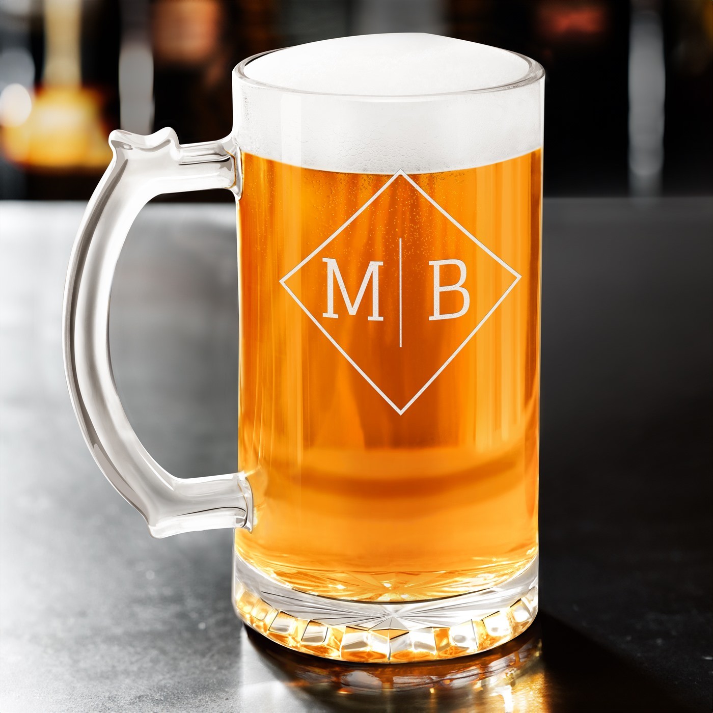 Vaso de cerveza personalizado Murrano para el cumpleaños de un conocedor de cerveza