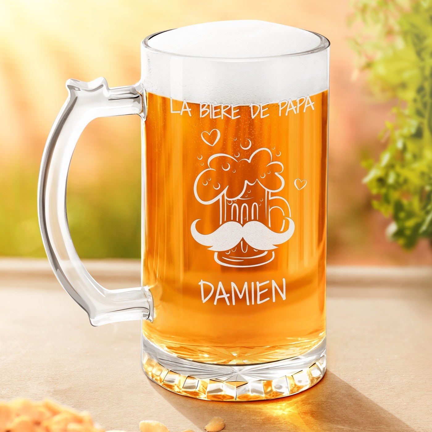 Vaso de cerveza personalizado para papá de Murrano
